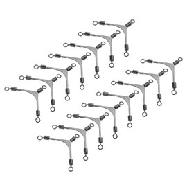 PATIKIL 3 Way Swivel Fishing Tackle 1# 77lb, 15Pcs Stainless Steel Cross-Line Swivels Rolling Barrel Triple Lure Connector Fishing Rigs for Saltwater Freshwater