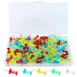 200 Colored Push Pins - Thumb Tacks for Bulletin Boards, Cork Boards and Walls (Color)