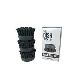 Refills - THE DISH DUCK Soap Dispensing Scrub Brush Refills, 3 Pack,Palm Sized, Grey (3)