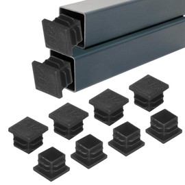 M METERXITY 50-Pack Square Tubing End Caps, 0.7Inch/19mm Plastic Tube Plugs for Square Metal Tube/Chair Legs/Pipe Post/Furniture/Fence, Bumper Tubing Plug [Black]