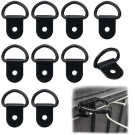 10Pcs Tie Down Anchor,Metal Lashing D Rings Heavy Duty Van Hooks,Load Anchor Trailer for Cargo Safety in Trucks,Camper,Warehouse,Boats,Vans and Trailers,Lightweight Resists Corrosion Durability(Black)