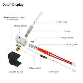 FYSETC 3D Printer Extruder Part - Neptune3 Pro Hotend Print Head Replacement - Neptune3 Plus Max Hot End Accessory: Heat Block Silicone Sock Thermistor with 4PCS MK8 Brass Nozzle for 1.75 Filament