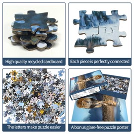 Jigsaw Puzzles for Adults 1000 Pieces Puzzles for 1000 Piece Impossible Puzzle for Adults Educational Games Gifts (Lion's Reflection de Water)