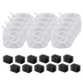 GoldTone Pet Fountain Filters Replacement Compatible with Veken 67oz, 95oz, 135oz Cat and Dog Water Fountain Filters (Carbon Filters + Sponge Filters) (12 Sets)