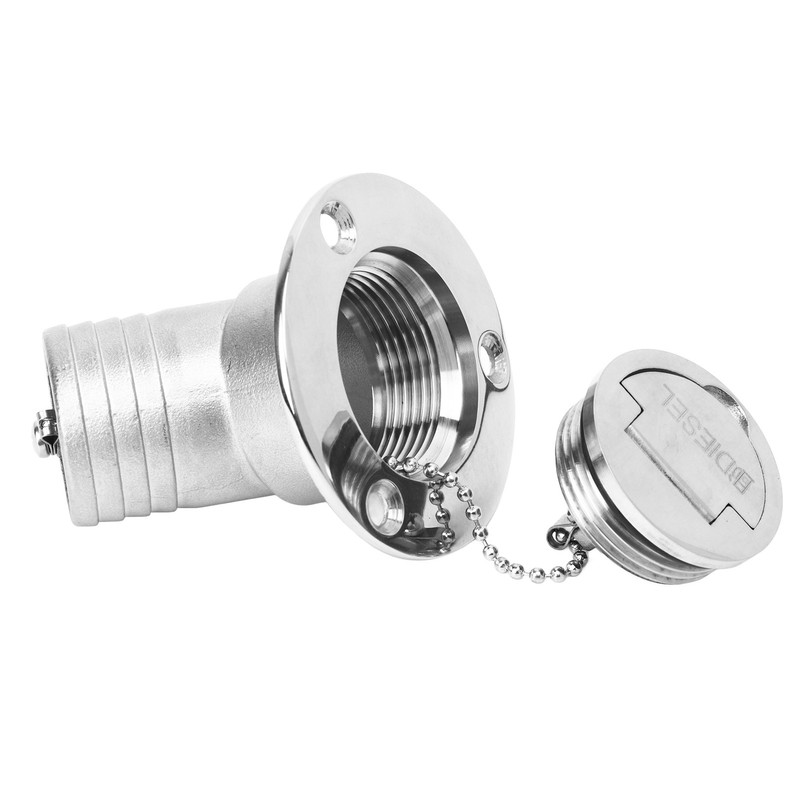 Boat Deck Filler 45° 316 Stainless Steel 38mm Flip Fill