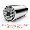 Universal Socket, Self-adjusting Socket Fits Standard 1/4'' - 3/4'' Metric