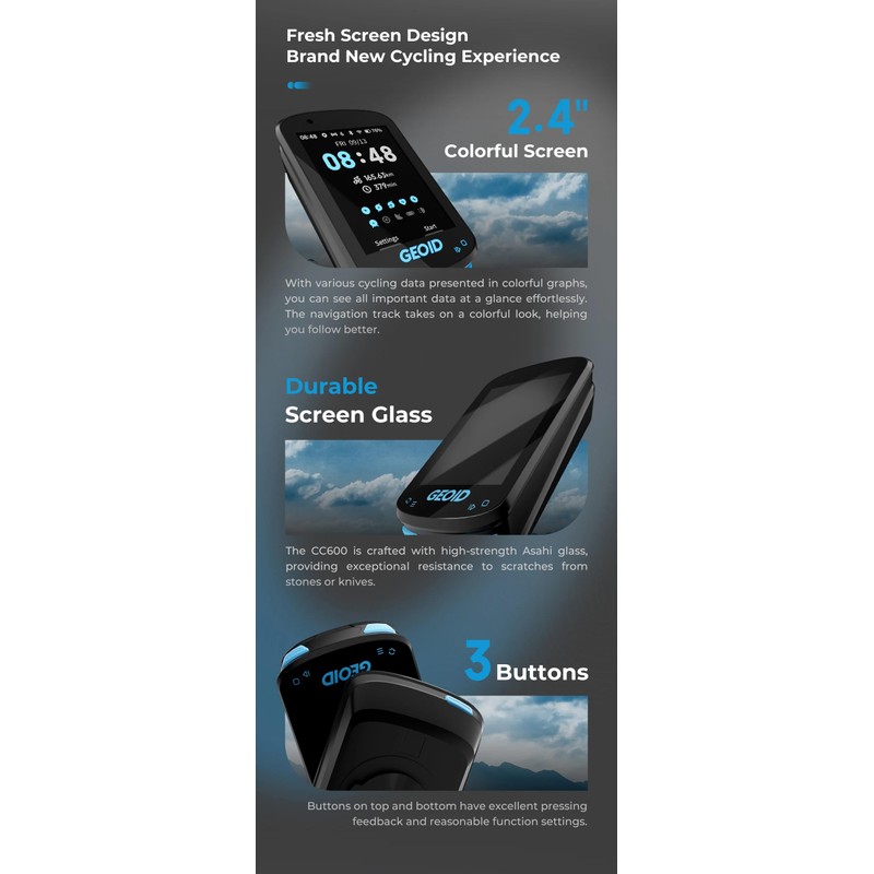 zmart Geoid CC600 Color Screen, Bicycle Computer, Smart Navigation, GPS,