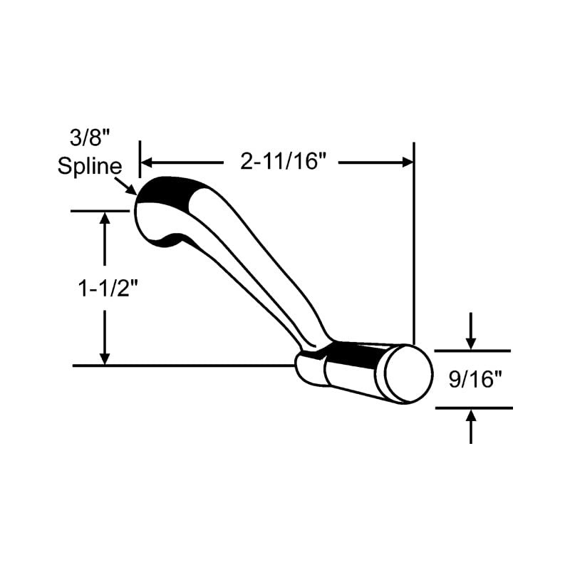 BRIXWELL 37-100w Crank Handle White 3/8in Spline