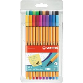 Fineliner - STABILO point 88 - Pack of 20 - Assorted Colours