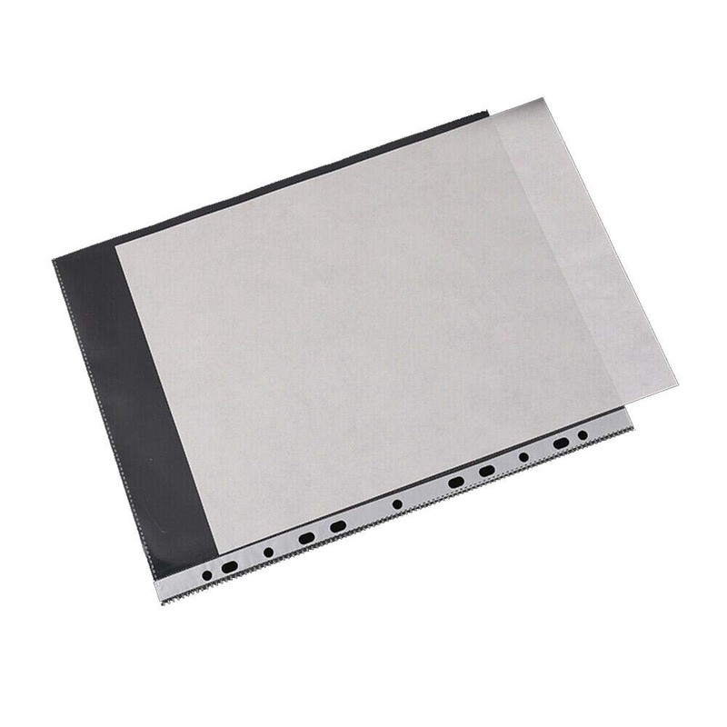 SENRISE A4 Files Sleeves, 100pcs Punched Filing Folders 30 Micron