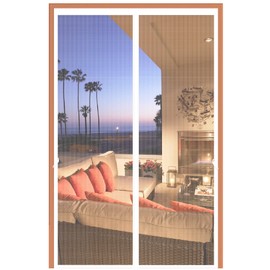 FIRGUNY Magnet Screen Door Fits Door Size 30 x 80 Inch, Door Screen Size 32" x 81", White Fiberglass Screen Doors Mesh, Heavy Duty Door Net Screen with Magnets for Single Door (White)