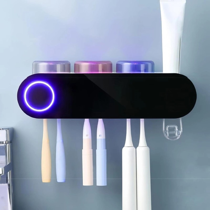 supere-commerce Touchless Toothpaste Dispenser Set w/ Toothbrush Holder & 3