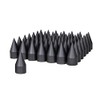60 Pack Wheel Lugnut Black Plastic 33mm Thread On Spike