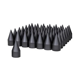 60 Pack Wheel Lugnut Black Plastic 33mm Thread On Spike Nut Covers Caps / 4 1/8"