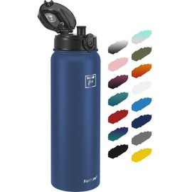 Fanhaw - Botella de agua de acero inoxidable aislada de 32 onzas con 1 tapa (tapa Chug), para niños, mujeres, hombres, a prueba de fugas y sudor con  