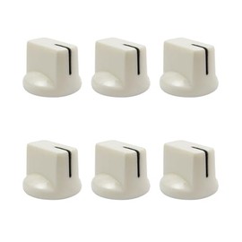 FLEOR 6pcs White Plastic Guitar Amp Knobs Flat Flush Head Style Guitar Effect Pedal Knobs