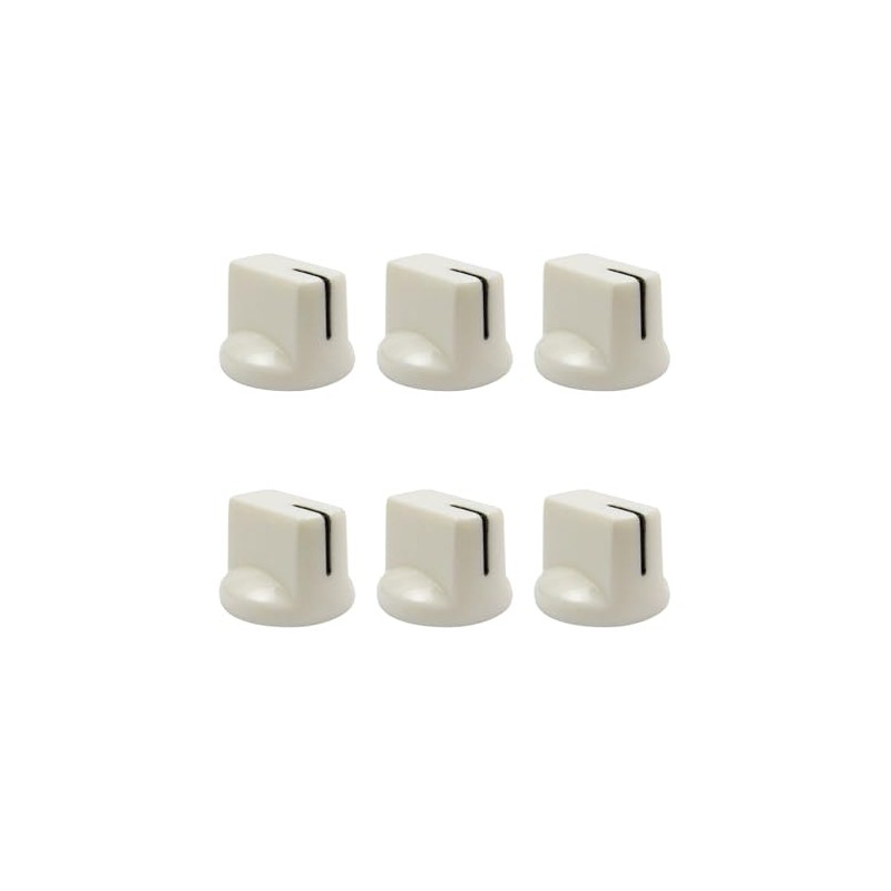 FLEOR 6pcs White Plastic Guitar Amp Knobs Flat Flush Head