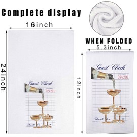 JNIAP Champagne Kitchen Towel Champagne Lover Gift Champagne Dish Towel Champagne Guest Check Gifts (Guest Check KT)