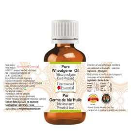 Greenwood Essential Pure Wheat Germ Oil (Triticum vulgare) Natural Therapeutic Quality Cold Pressed 30 ml (1 oz)