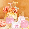 JeVenis Pink Bow Goodies Boxes Bow Popcorn Boxes Pink Bowknot