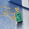 Gem Stone King 18K Yellow Gold Plated Silver Green Malachite