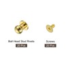 sourcing map 20Sets Brass Ball Head Stud Rivets, 6mm Dia.