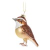 Abbott Collection Brown Sparrow Ornament, Glass (3" L)