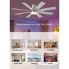 JSAITEE 52 inch Ceiling Fan with Light, 6 Speeds Reversible