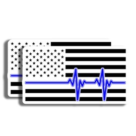 American Flag Heartbeat Sticker - Patriotic Vinyl Decal - USA Flag Sticker for Laptops and Water Bottles - Red White Blue Sticker - Durable Decorative Design for Home - AAS0853
