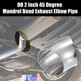 X AUTOHAUX OD 2 Inch 45 Degree Stainless Steel Bend Tube Exhaust Elbow Pipe