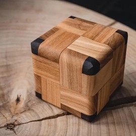 Handmade Heblo Puzzle - Interlocking Puzzle - Made In The Czech Republic by Vaclav Obsivac - Acacia, Maple and Plum - Adult Fidget Puzzle, 14+