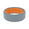 Groove Life Edge Storm Grey/Orange Silicone Ring - Breathable Rubber