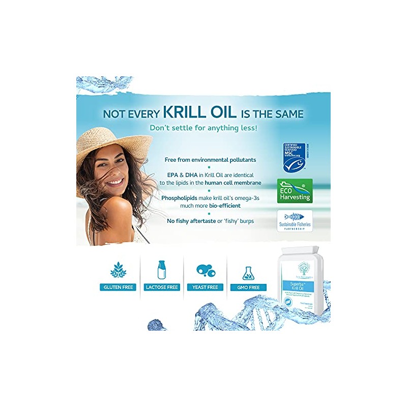 Superba Krill Oil Extract 500mg 60 Capsules - 100% Pure