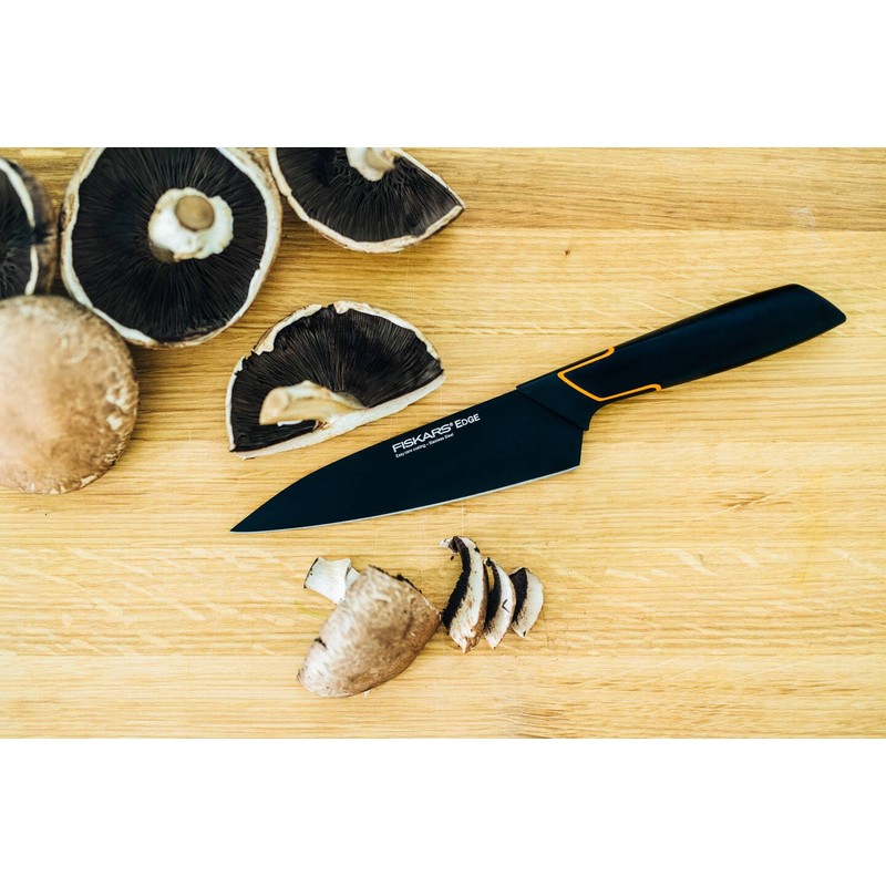 Fiskars Kochmesser, Modernes Design, Gesamtlänge: 27 cm, Qualitätsstahl/Kunststoff, Edge, 1003095,