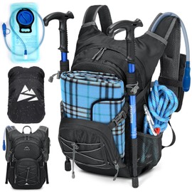 Hydration Backpack with Water Bladder, 18L Lightweight Hiking Backpack for Women&Men Small Insulated Hydration Water Pack for Hiking, Running, Cycling, Biking, Black