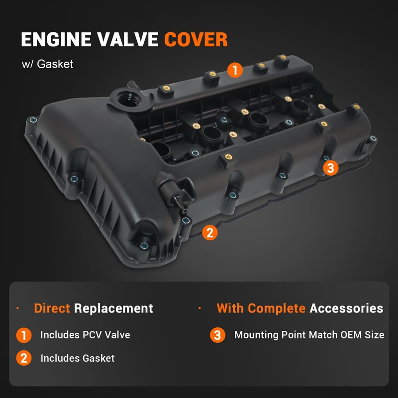 XUNUOPARTS 2.0L Turbo Valve Cover Compatible with 2010-2012 Hyundai Genesis