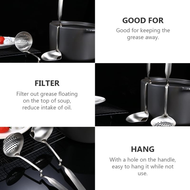 Unomor Grease Remover Cooking Tool Oil Filter Spoon 304 Stainless
