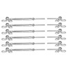 6Pairs 1/8" Cable Railing kit, Angle 180°Adjustable Deck Cable Railing