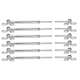6Pairs 1/8" Cable Railing kit, Angle 180°Adjustable Deck Cable Railing Hardware System, Swage Toggle Turnbuckle for Wood Post, (6 Pairs, T316 Stainless Steel)