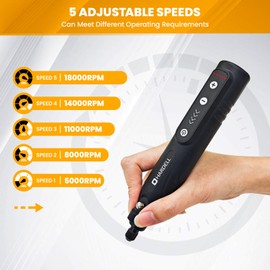 HARDELL Mini Cordless Rotary Tool 4V, 5-Speed Rotary Tool with LED Light, 2000mAh Battery, Multifunctional Carving Tool Cordless Kit for Sanding, Polishing, Drilling, Small DIY Projects