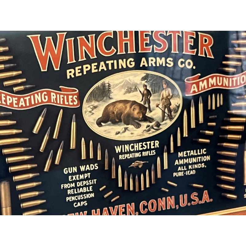 Hi Gloss! Winchester Rifles Ammunition Vintage Style Metal Sign 18x12