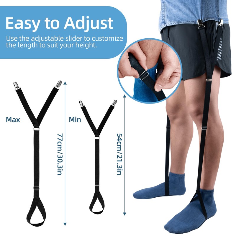 EGGBOY 2 Pairs Shirt Stays for Men,Adjustable Elastic Shirt Garters/Tucker