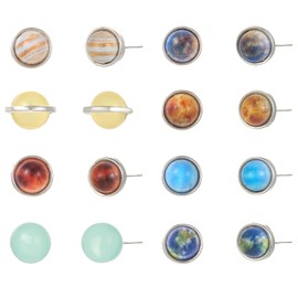 GRDSAW Planet Stud Earrings for Women Universe Galaxy Solar System Space Jewelry Eight Planets Guardian Star Saturn Gifts