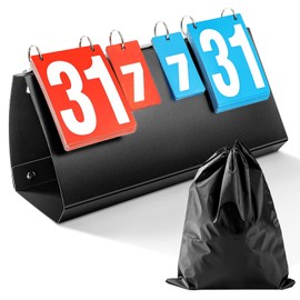 Yeaqee 1 Pcs Portable Score Keeper with Storage Bag Flip Basketball Scoreboard Tabletop Scoreboard Flipper for Indoor Outdoor Sports Match P. E Classroom Activities Game (15.2 x 7.8 Inches)