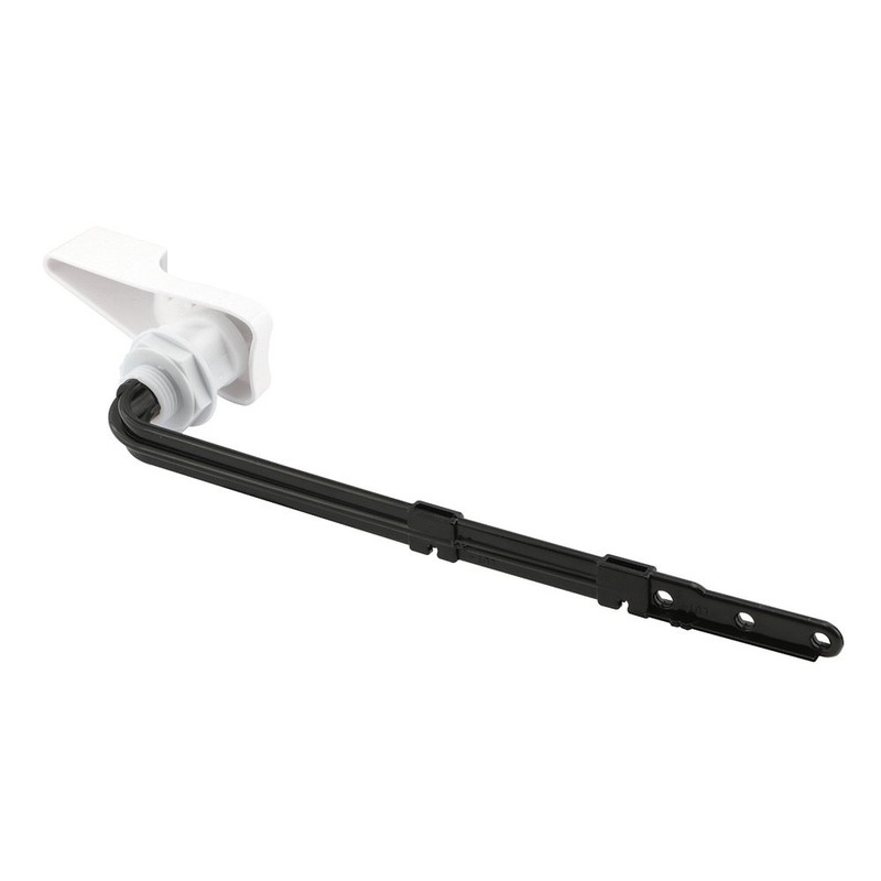 Prime-Line MP56500 Toilet Tank Lever, Adjustable, Plastic, White Handle, Fits