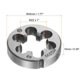 sourcing map M22 x 1 Metric Round Die, Machine Thread Right Hand Threading Die, Alloy Steel Screw Thread Cutting Die