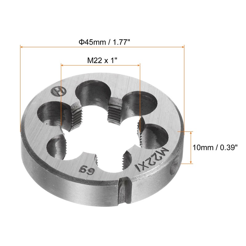 sourcing map M22 x 1 Metric Round Die, Machine Thread