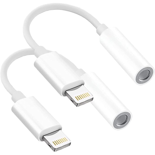 WONGYEAH 2 Pack Headphones Adapter, Lightning to 3.5 mm Headphone/Earphone