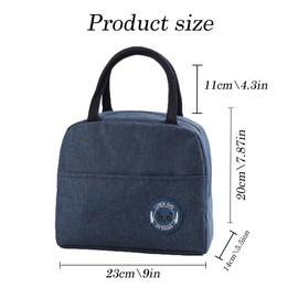 Senshuomy Insulated Lunch Bag Tote Bag for Women & Kids,Cool Bag Lunch Box,Water-Resistant Thermal Leak,Proof Lunch Organizer for Work,School,Picnic(Blue)