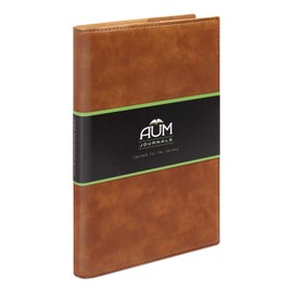 Aum Journals Aum Refillable Journal For Life - Small Leather Pocket Journal (15x11cm) A6 Notebook with 164 RULED, Eco Friendly Pages A6 Classics - Tan Journal